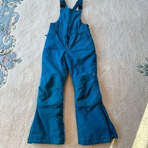EUC Lands End Squall Grow-a-long waterproof kids size 12 snow bibs Dark teal